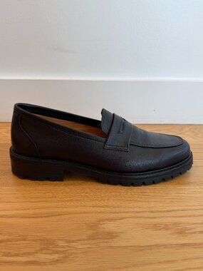 Paire & Fils Black Leather Lugsole Loafers Size EU 39 Womens